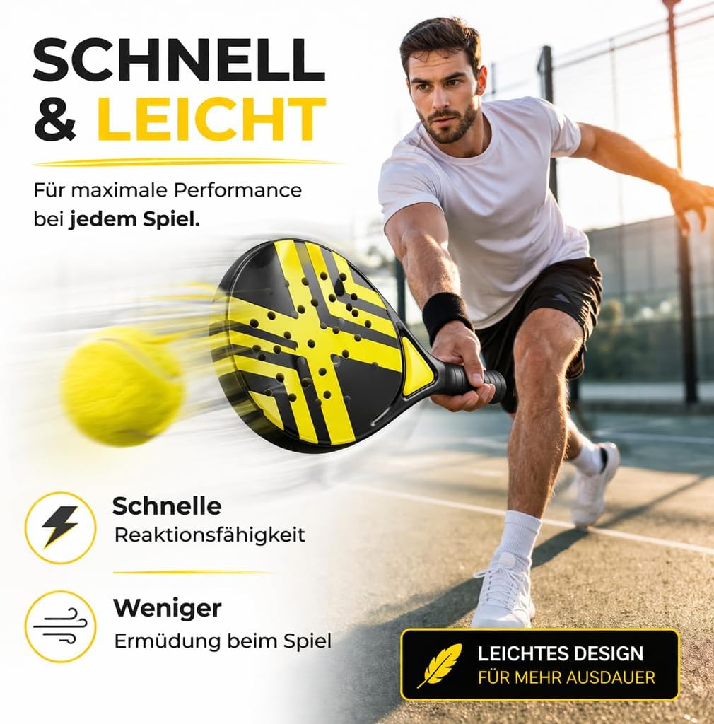 Padel Schläger Set mit Meshtasche – Für Erwachsene Profi Racket | Hochwertige Padelschläger für Anfä
