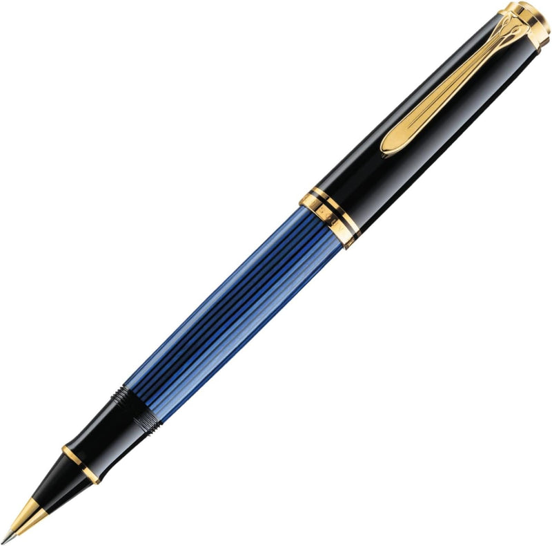 Pelikan Tintenroller Souverän 400, Schwarz-Blau, hochwertiger Roller im Geschenk-Etui, 997502, Schwa