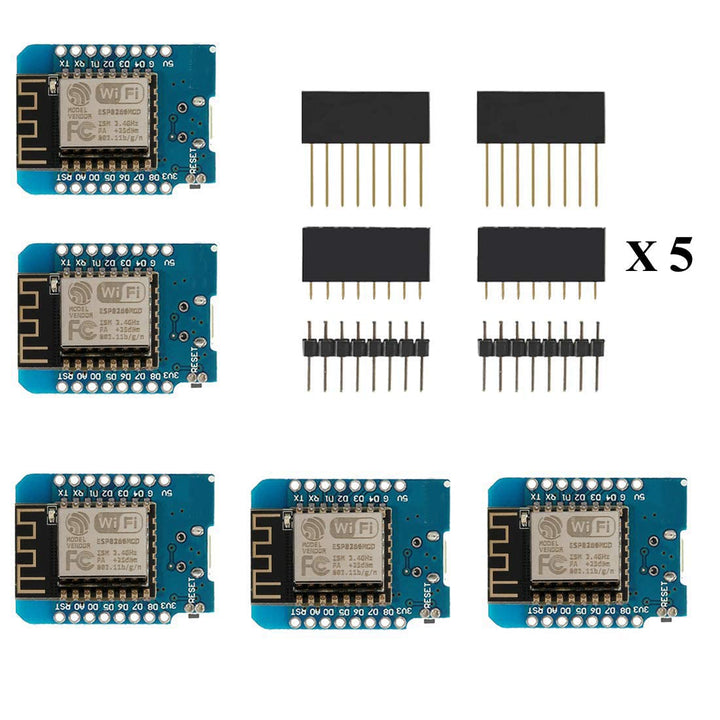 Hailege 5pcs MINI ESP8266 ESP-12F NodeMCU Lua MINI 4M Bytes WIFI Module with Pin Headers