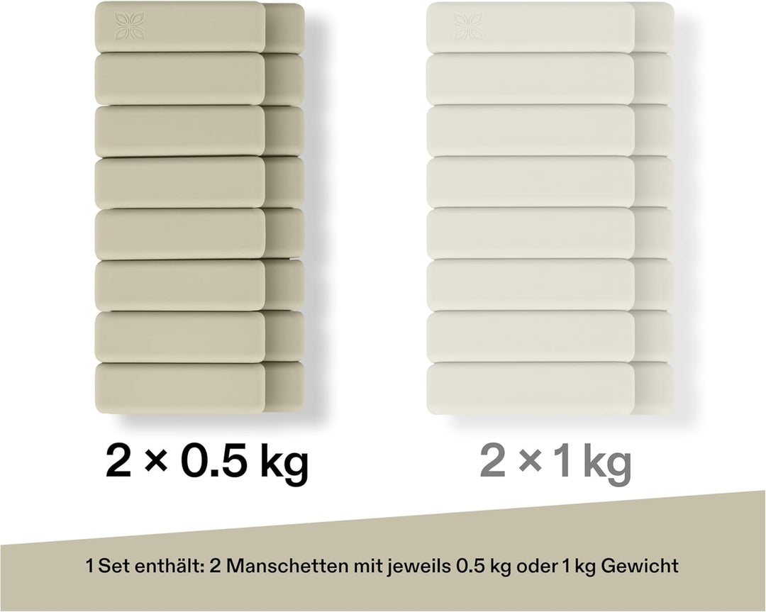 Gewichtsmanschetten aus Silikon (2x0,5 kg oder 2x1 kg) – Knöchelgewichte & Handgelenkgewichte für Fi