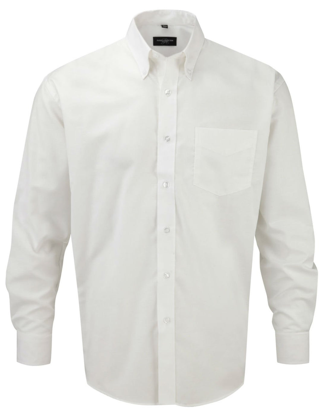 Russell Collection Herren Langarmhemd, pflegeleicht - Weiss - Weiss - xl