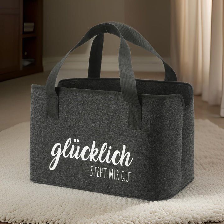 MC-Trend faltbare XL Filztasche mit lustigen Sprüchen aus 3 mm starkem Filz praktische Tasche zum Ei
