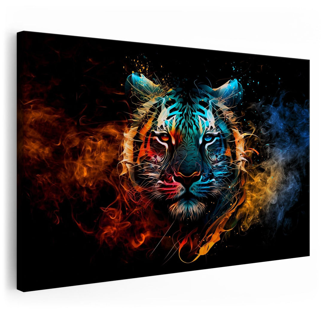 Tiger Bild Feuer und Eis | Bild Tiger Modern | Pop Art Bilder | Tigerbilder Modern | Moderne Bilder