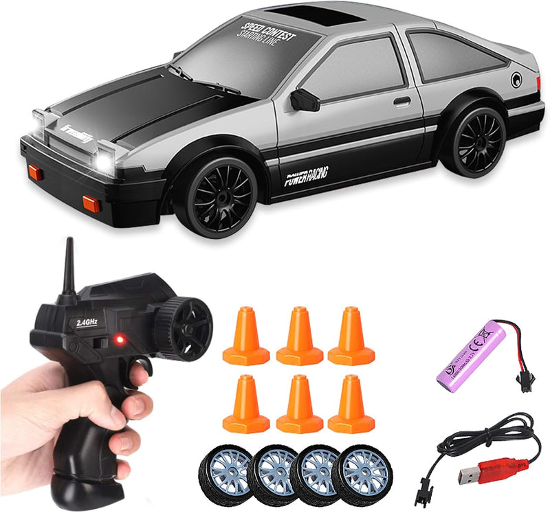 Siereolly RC Drift Car 1:24 Ferngesteuertes Auto 2,4Ghz Spielzeugauto 15km/h 4WD Ferngesteuertes Ren