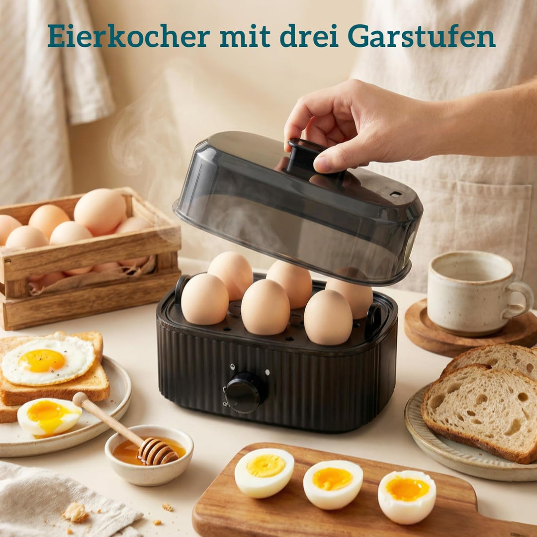 HOMCOM Wasserkocher Toaster Eierkocher Set 1,7L 2200W Edelstahl Schnell Wasserkocher mit Kalkfilter