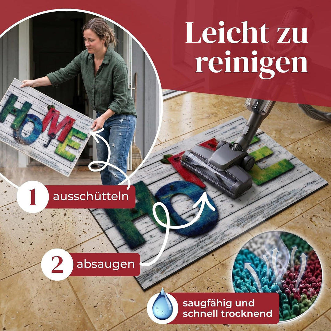Fussmatte in vielen Schmutzfangmatte ist für Innen- &amp; Aussenbereich geeignet | Fussabtreter saugt si