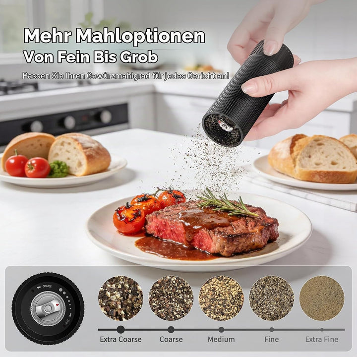 Luvan Professionelles Salz und Pfeffermühle Set, Nachfüllbare Manuelle Metall Salz und Pfeffermühle