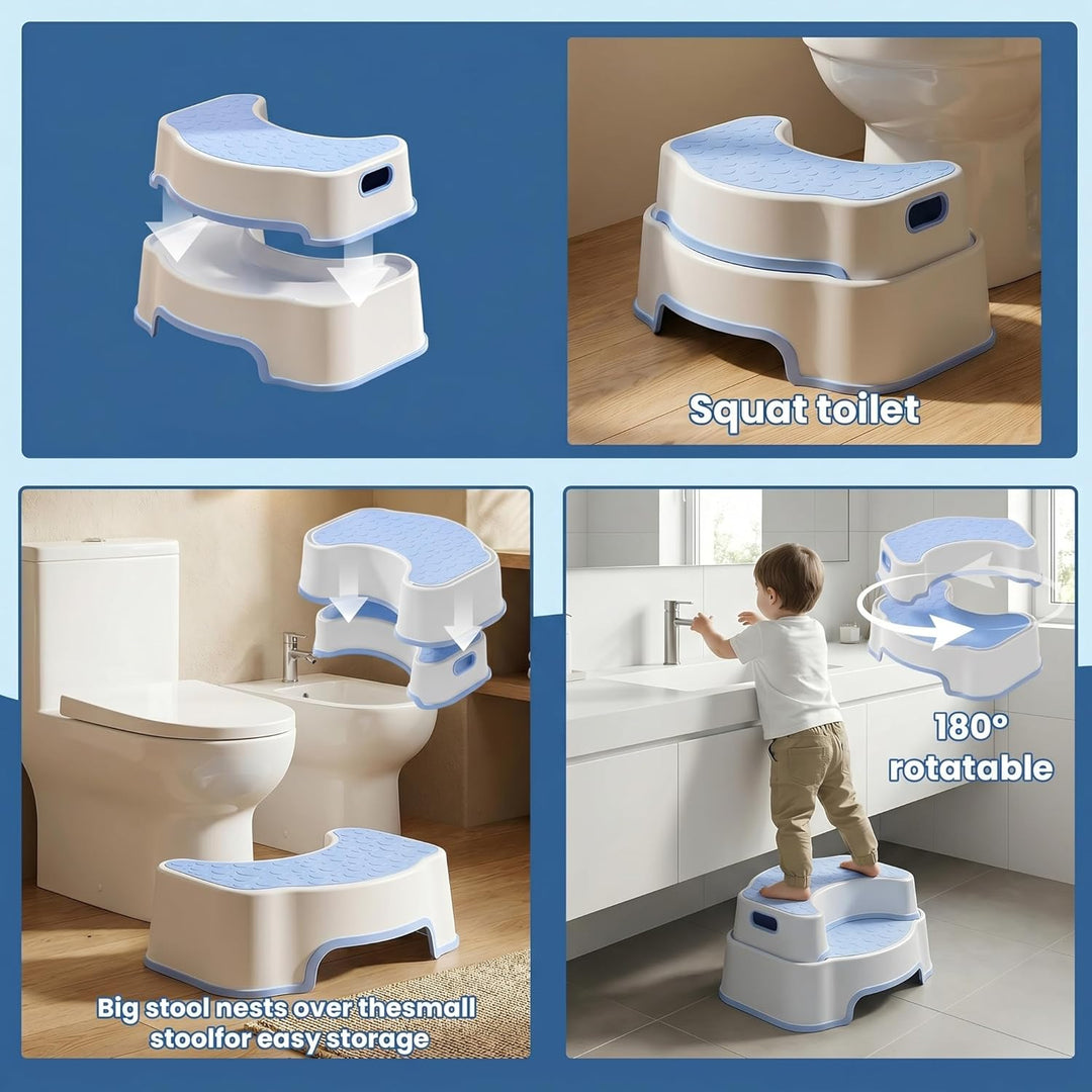 Toilettenhocker Erwachsene, Rutschfester Badezimmer-Kindertoilettenhocker, Einfach zu Reinigen Tritt