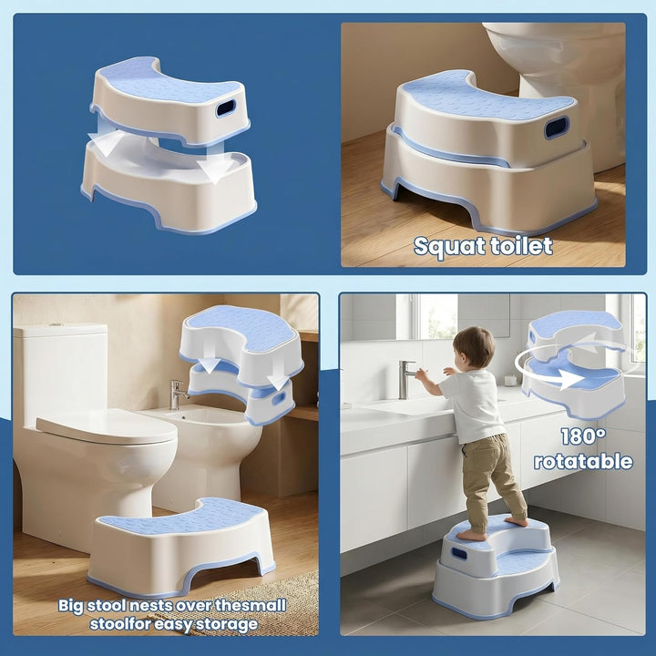 Toilettenhocker Erwachsene, Rutschfester Badezimmer-Kindertoilettenhocker, Einfach zu Reinigen Tritt