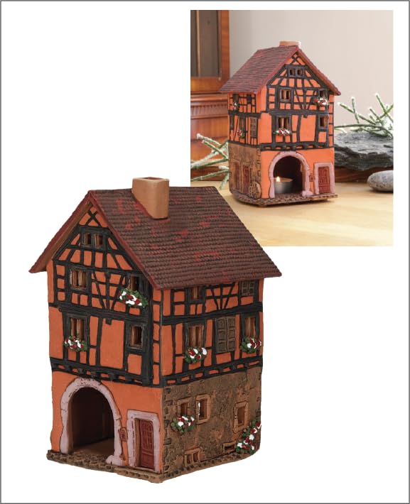 Midene Keramik Aroma Lichthaus, Handarbeit, Künstlerisches Miniatur, Historisches Altes Haus in Riqu