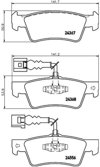 HELLA PAGID 8DB 355 012-441 Bremsbelagsatz - T1609 - Dicke/Stärke: 19mm - Bremssystem: Teves - mit i