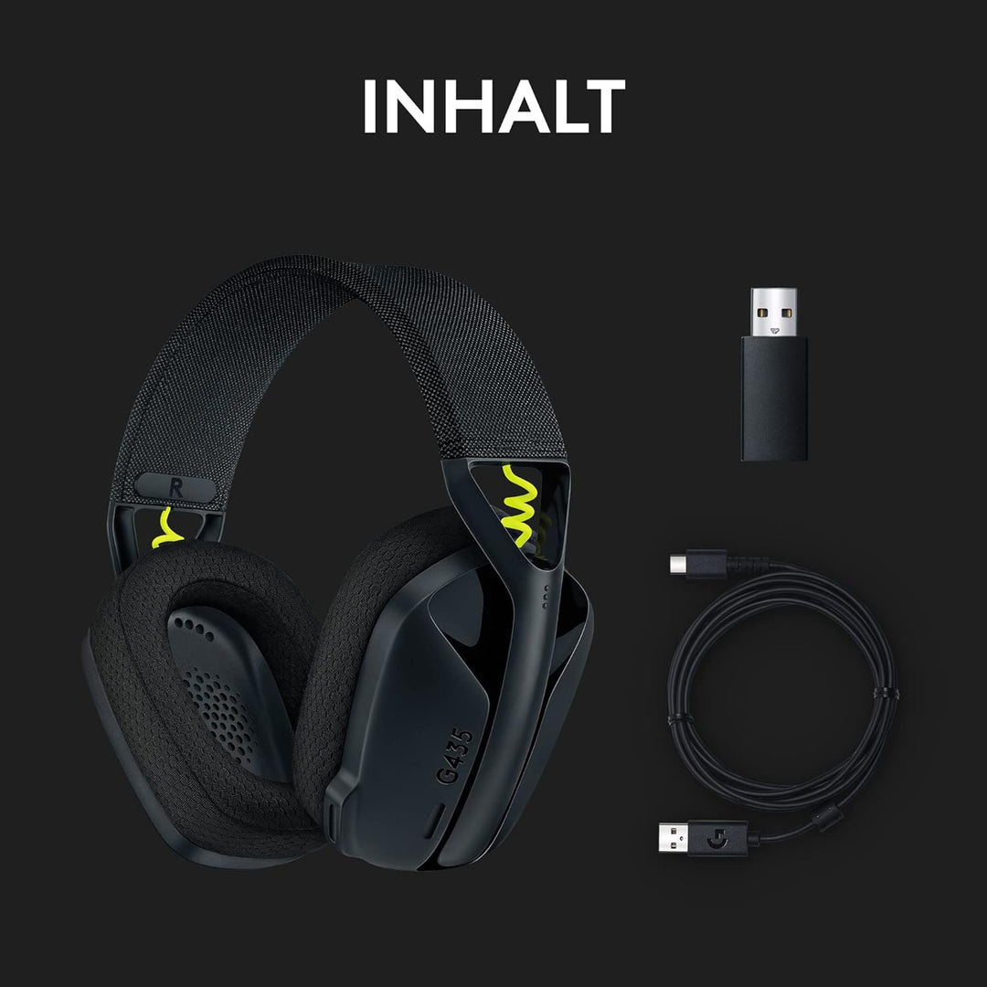 Logitech G435 LIGHTSPEED & Bluetooth Wireless Gaming Headset, Ultra Lightweight 165g over-ear headph