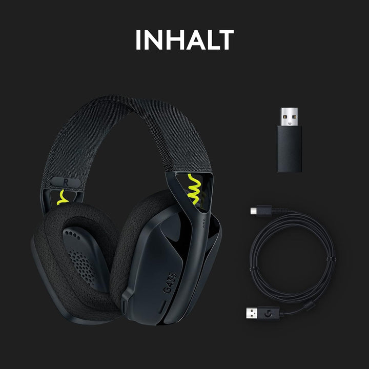 Logitech G435 LIGHTSPEED & Bluetooth Wireless Gaming Headset, Ultra Lightweight 165g over-ear headph