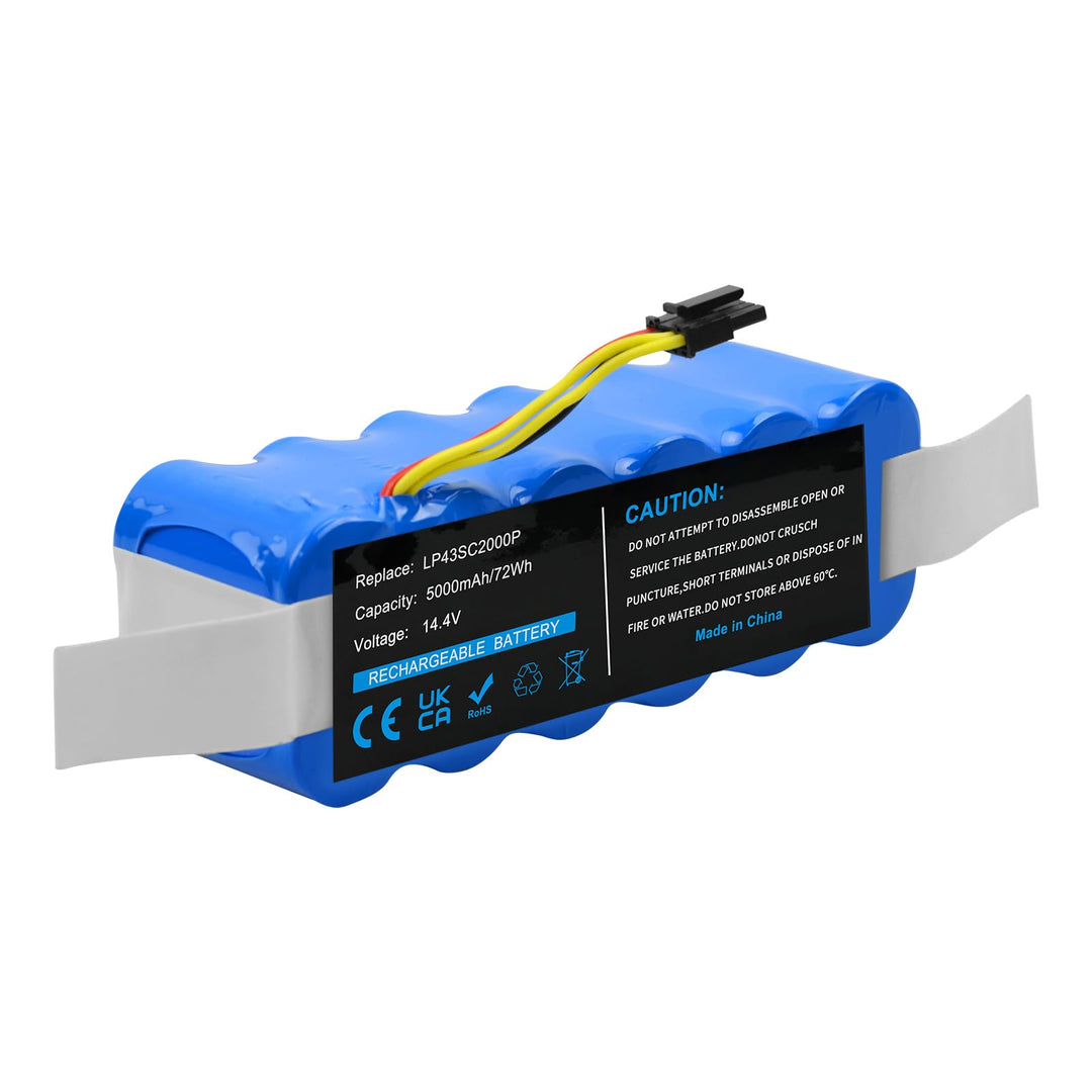 14,4V 5000mAh NI-MH Ersatzakku LP43SC2000P für Ecovacs Deebot CR120, CR120S, X500, X580, KK8, für Ar