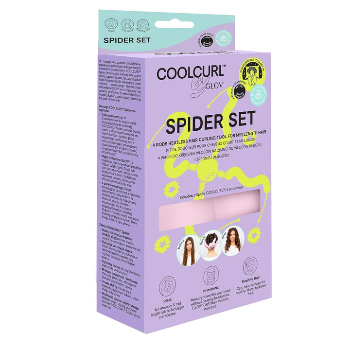 Glov Coolcurl Spider Hitzefreier Lockenstab für Kurzes Haar in Pink Kreiert Voluminöse Locken Komfor