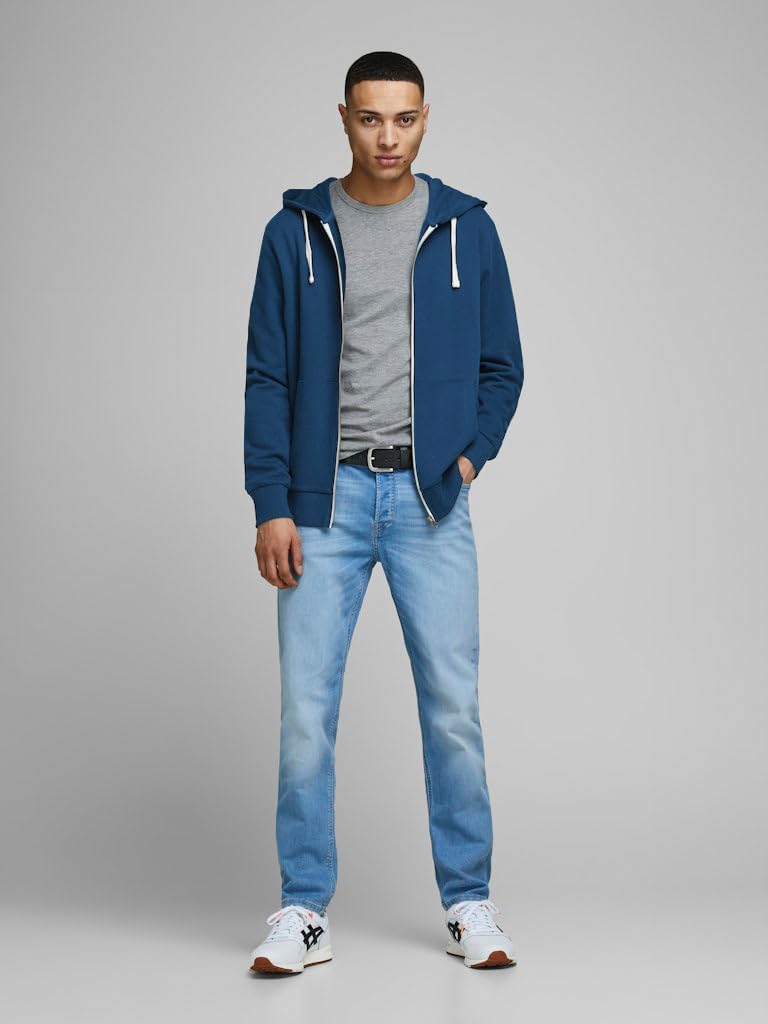 JACK &amp; JONES Herren JJEHOLMEN Sweat Zip Hood XS Blau (Insignia Blue/Reg Fit), XS Blau (Insignia Blue