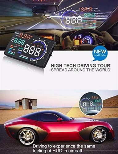 Qiilu A8 5.5 Zoll OBD II Auto HUD Head Up Display Auto Windshied Reflektierende Bildschirm Geschwind