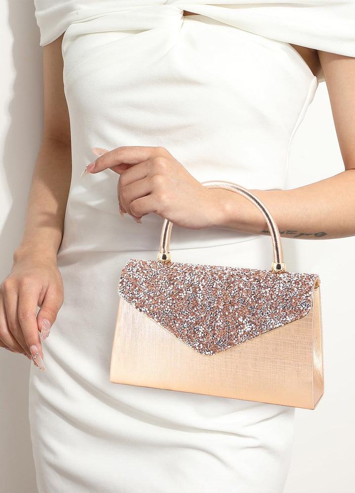 Naimo Damen Glitzer Strass-Steinen Abendtasche Top Griff Clutch Umhängetasche Handtasche für Hochzei