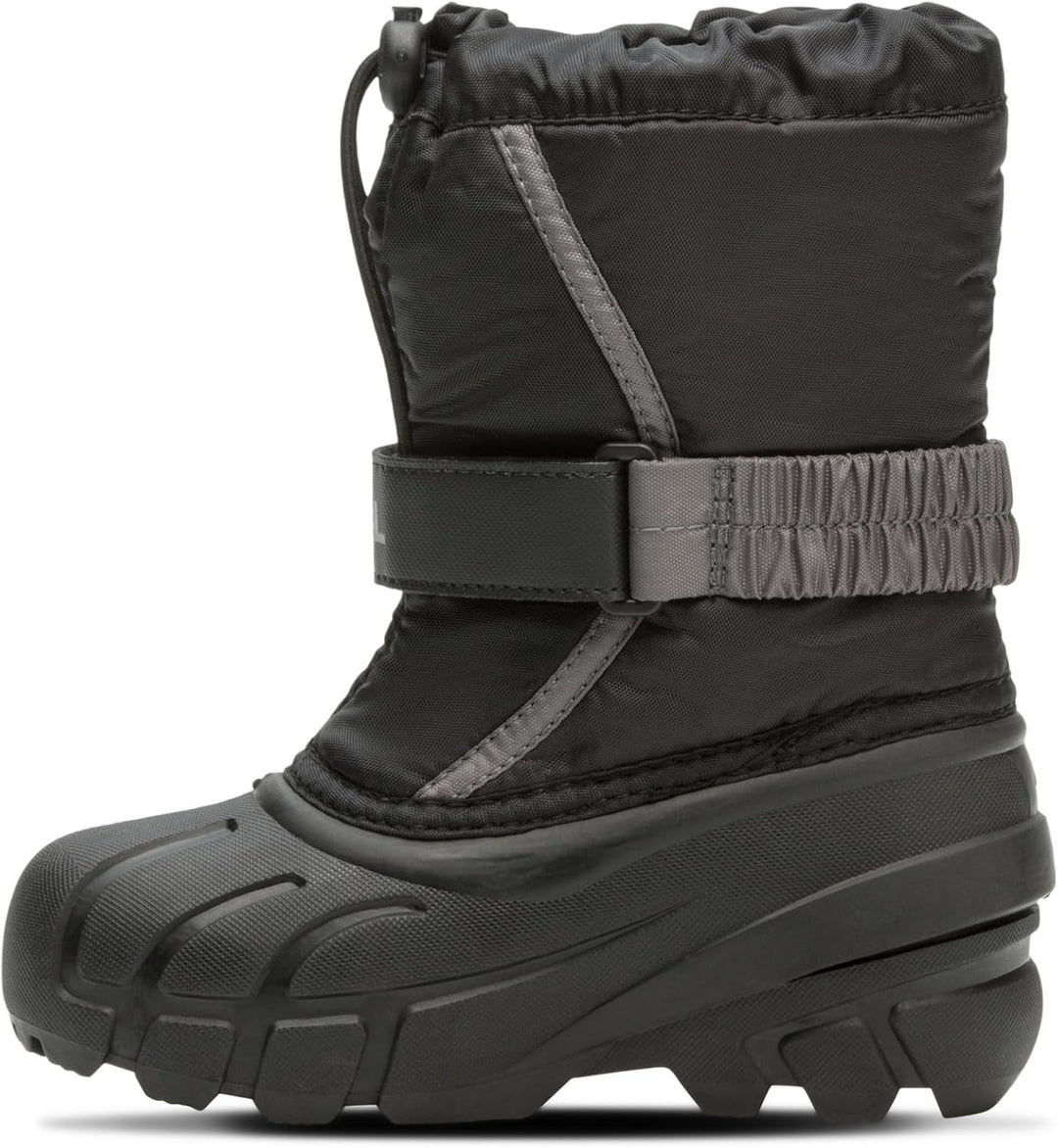 Sorel Flurry Winterstiefel für Kinder, Grau (Dark Grey x Warning Yellow F18), 32 EU 25 EU Black City