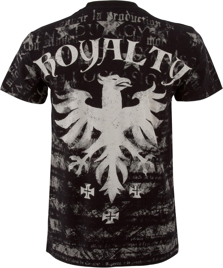 Royalty Herren-T-Shirt mit Drachen-Motiv, kurzärmelig, Rundhalsausschnitt, Baumwolle L Schwarz, L Sc