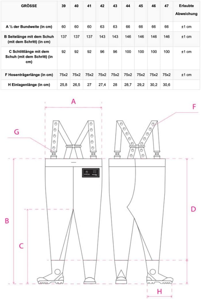 Wathose Hosenträger Prämie Waders verstellbare Hochwasserhose wasserdicht Hose Regenhose Angeln mit