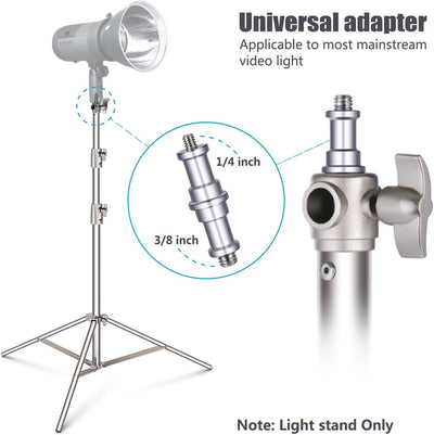 NEEWER 2 Stück Light Stand Kit, 102"/260cm Edelstahl Heavy Duty mit 1/4" auf 3/8" Adapter für Studio