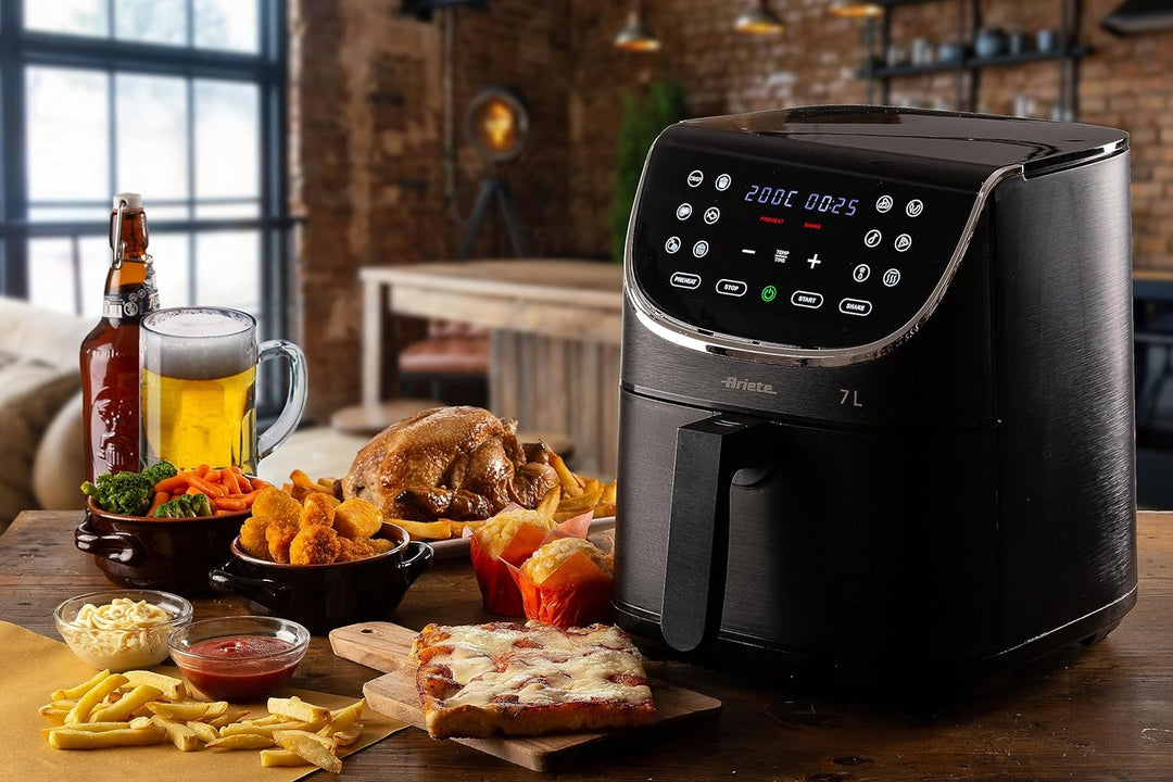 Ariete Airy Fryer 7L 4627, Heissluftfritteuse 7 Liter, 60-Minuten-Timer, LCD- und Touchscreen mit 12