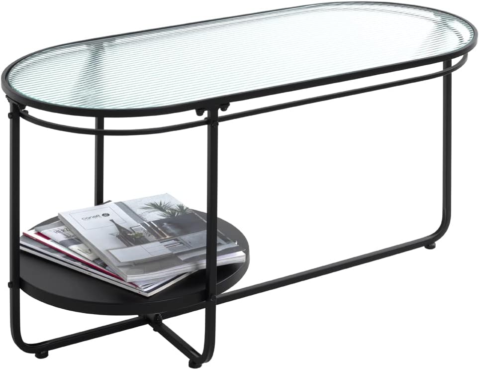 HAKU Möbel Couchtisch, Metall, schwarz, B 90 x T 42 x H 49 cm 90 x 42 x H 49, 90 x 42 x H 49