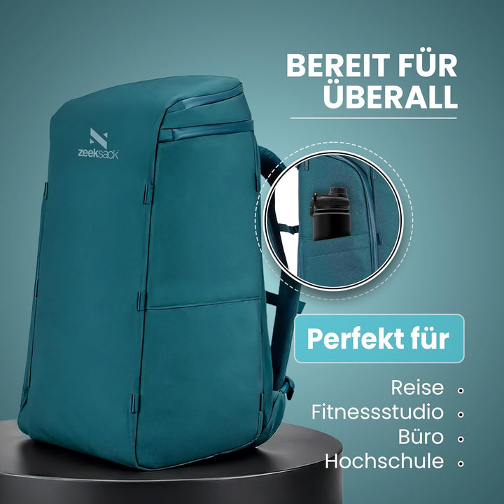 Zeeksack Rucksack Türkis 30L - The Organizer Backpack & Reiserucksack mit Laptopfach, herausnehmbare