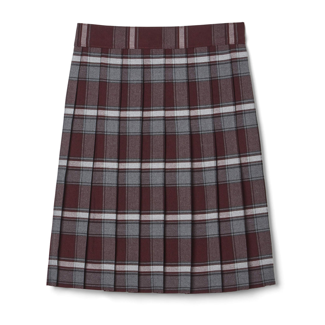 French Toast Little Girls' Pleated Skirt, Burgundy Plaid, 5