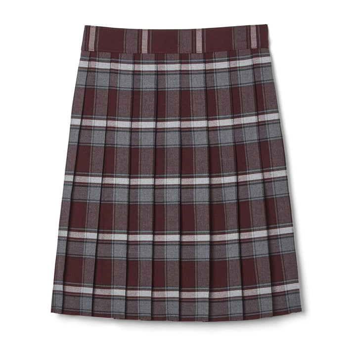 French Toast Little Girls' Pleated Skirt, Burgundy Plaid, 5
