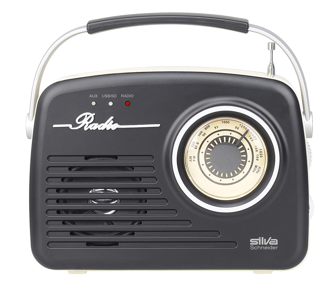 Silva-Schneider Mono 1965, Kofferradio, Netz- oder Batteriebetrieb, schwarz Schwarz Single, Schwarz