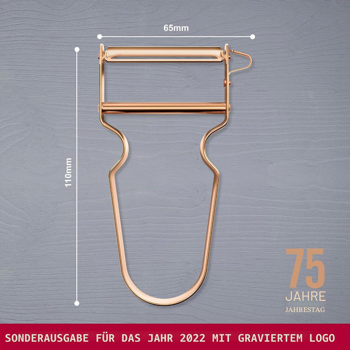 VICTORINOX REX Sparschäler 75 Jahre Special Edition 2022, Roségoldauflage, Logogravur, Roségold