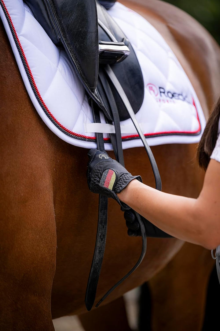 Roeckl Sports Reithandschuh Maryland, Turnier Sommer Handschuh, 6 Farben, Grösse 6-11 8.5 Weiss/Deut