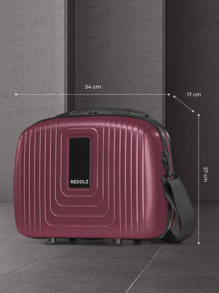 REDOLZ Hartschalen Handgepäck Kosmetik-Koffer | Stabiles Beauty-Case mit Aufsteckfunktion |34 x 17 x