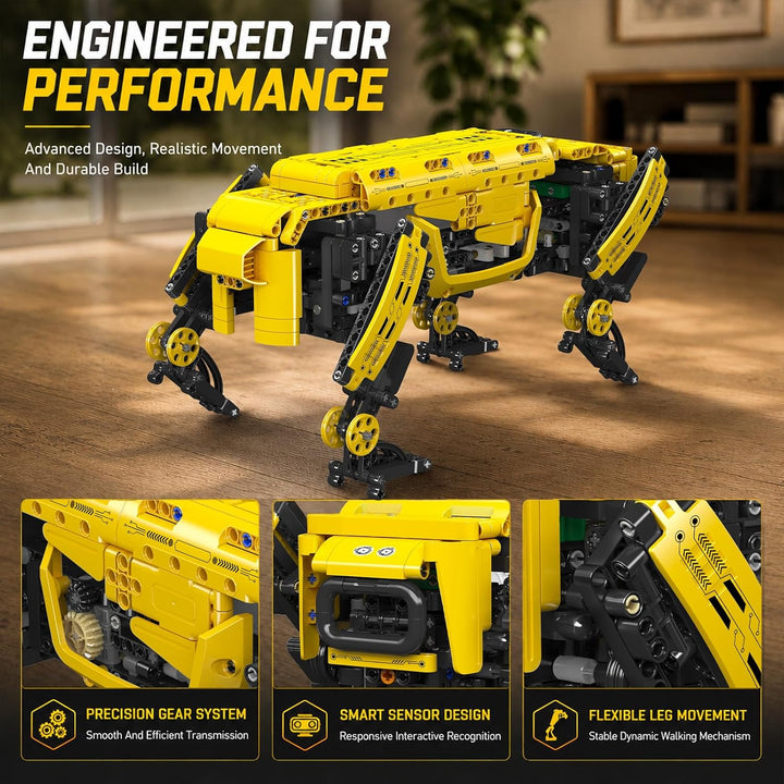 Mould King 15066 Technik Mechanischer Hund Bausteine, APP Fernbedienung Robot Dog Bausätze Spielzeug