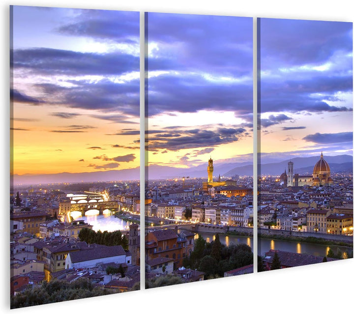islandburner Bild auf Leinwand Sonnenuntergang Florenz Wandbild Poster Kunstdruck Bilder Format: 130