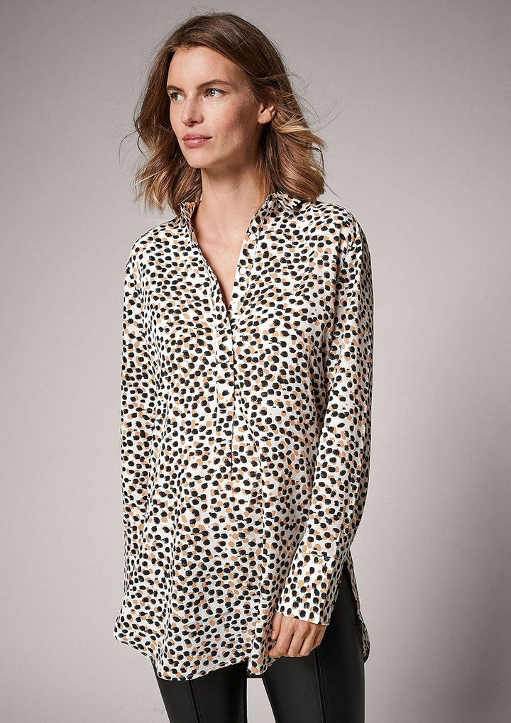 comma Damen Bluse 36 Mehrfarbig (Leo Dots Print 01b6), 36 Mehrfarbig (Leo Dots Print 01b6)