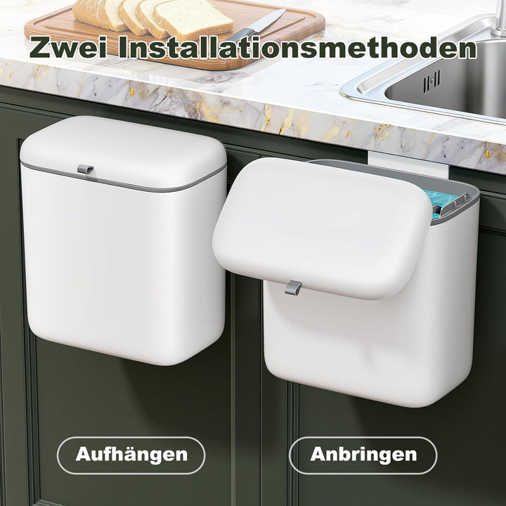 CTIME Biomülleimer Küche 7L - Mülleimer küche, Bio Mülleimer Geruchsdicht Platz Sparen klein Küchenk