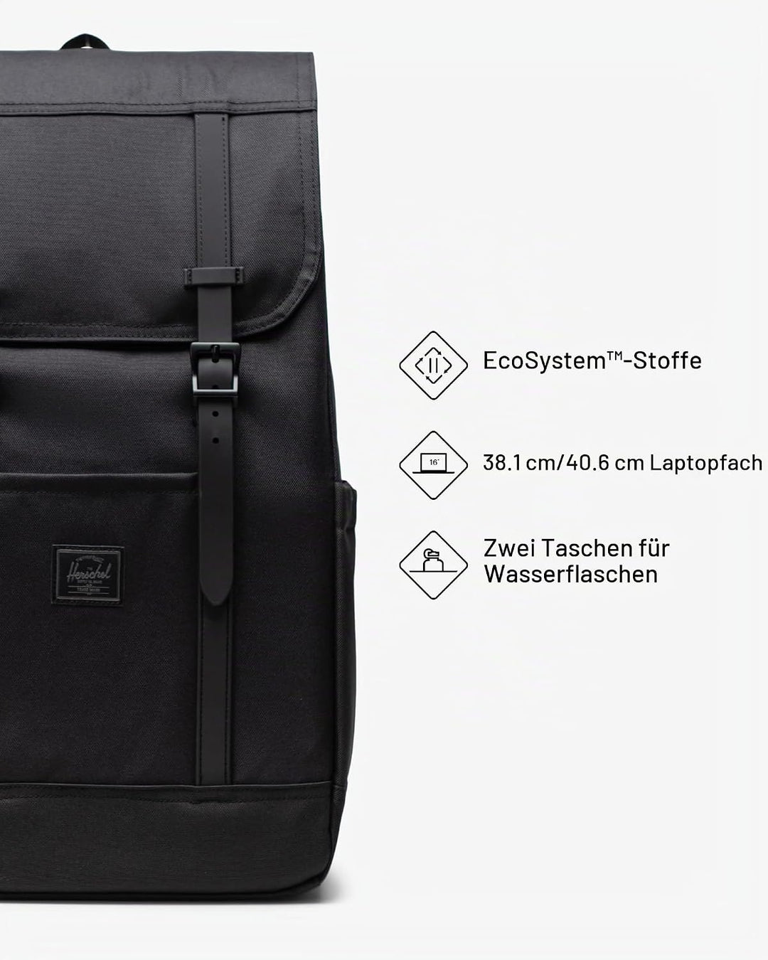 Herschel Unisex Retreat Rucksack Rucksack (1er Pack) Einheitsgrösse Black Tonal, Einheitsgrö&#x