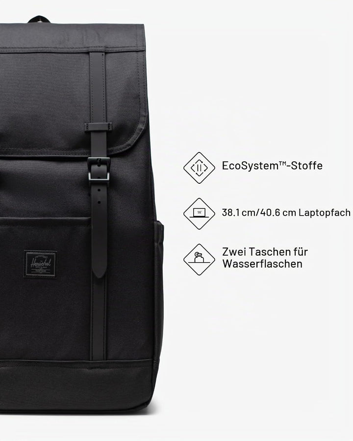 Herschel Unisex Retreat Rucksack Rucksack (1er Pack) Einheitsgrösse Black Tonal, Einheitsgrö&#x