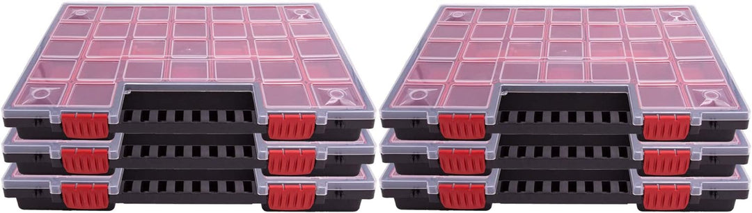 6er SET Sortimentskasten Kleinteilemagazin Sortierbox gross mit Deckel Sortierkasten Sortierkoffer W