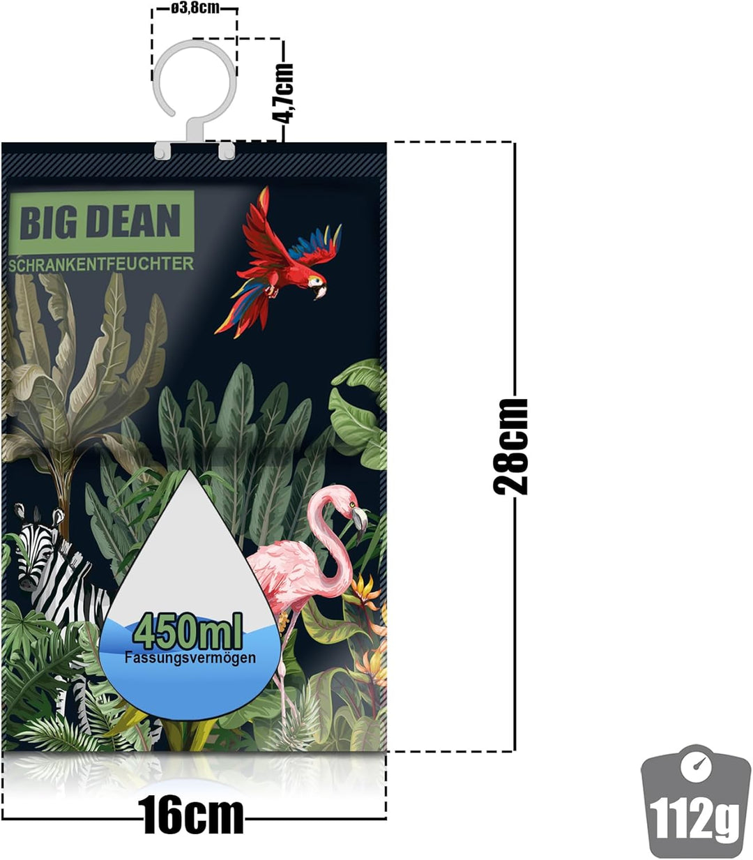 BigDean 30er Pack XL Luftentfeuchter Kleiderschrank - je Beutel bis zu 450ml Entfeuchter Schrank ohn