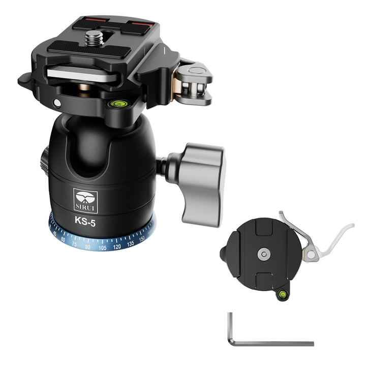 SIRUI KS-5 Kugelkopf Low Profile für Stativ, 29 mm 360° Panorama Aluminium Stativkopf für Kamera, Ca