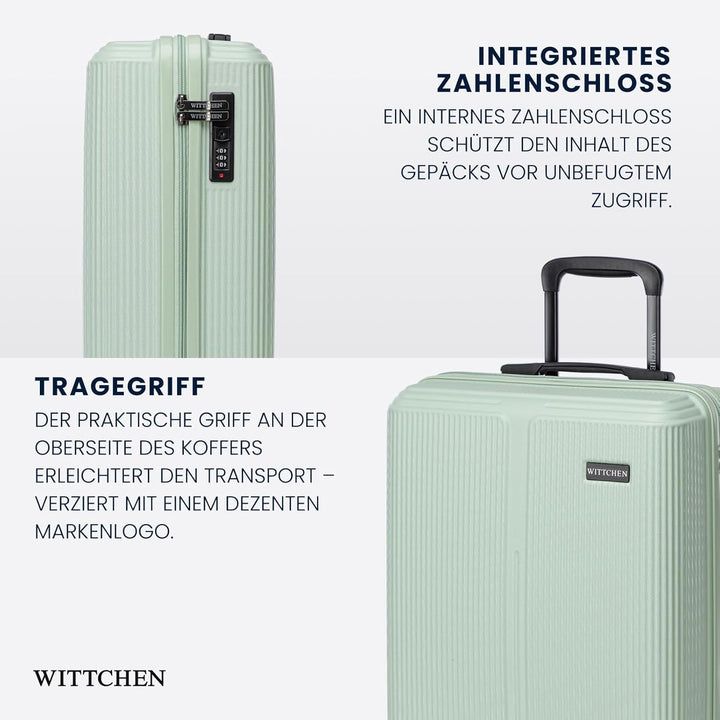 WITTCHEN Stripes Line Kofferset 3-teilig | ABS-Hartschalenkoffer, 4 Rollen 360° | Koffer Set Handgep