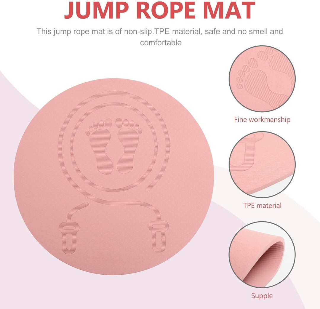 Schalldichte Springseilmatte 60cm Rosa Verdickte Trainingsmatte aus Tpe für Sport und Gymnastik im I