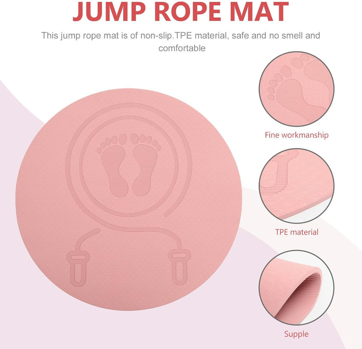 Schalldichte Springseilmatte 60cm Rosa Verdickte Trainingsmatte aus Tpe für Sport und Gymnastik im I