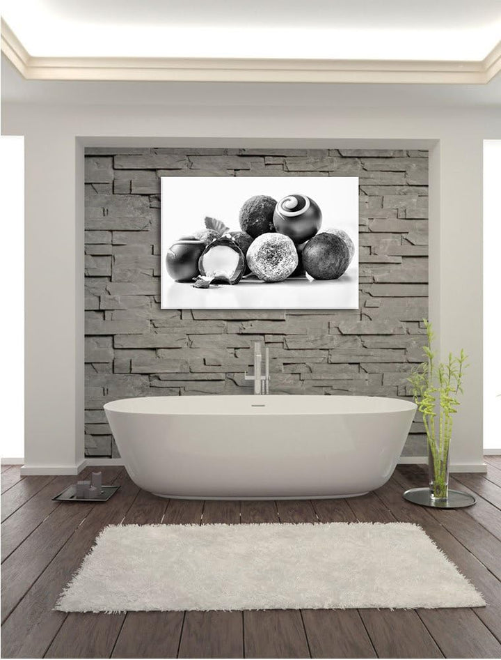 Pixxprint Schokotrüffelbällchen als Leinwandbild/Grösse: 100x70 / Wandbild/Kunstdruck/fertig bespann
