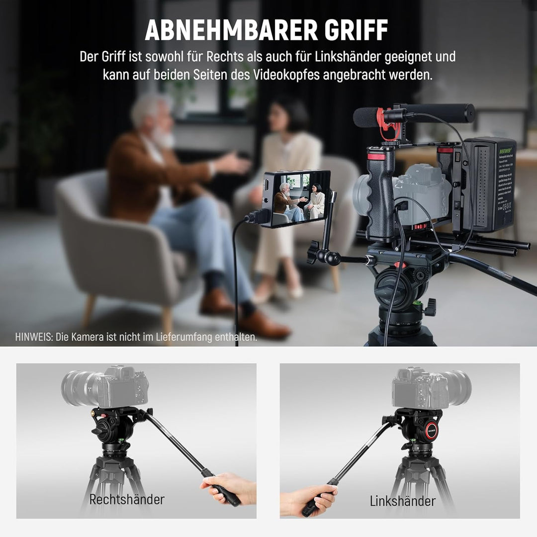 NEEWER Kamera Videostativ mit Fluidkopf Heavy Duty Leichter kompakter tragbarer Reisestativ für DSLR