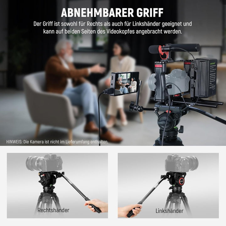 NEEWER Kamera Videostativ mit Fluidkopf Heavy Duty Leichter kompakter tragbarer Reisestativ für DSLR